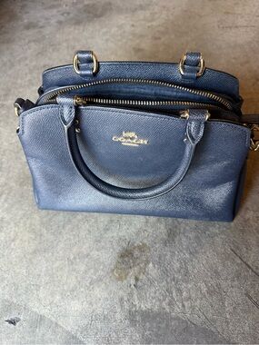 Coach - Mini Lillie Caryall in Denim-  Navy Leather Satchel